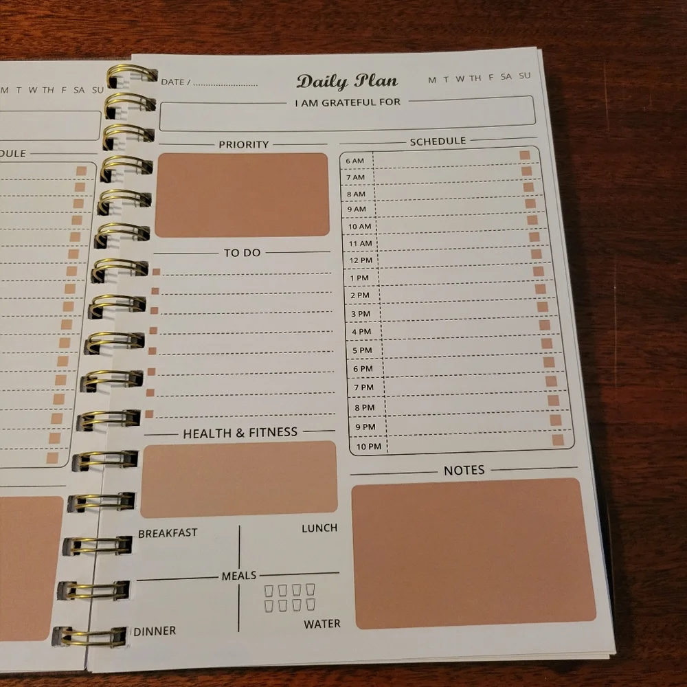 Teremon Undated Spiral Bound Daily Planner